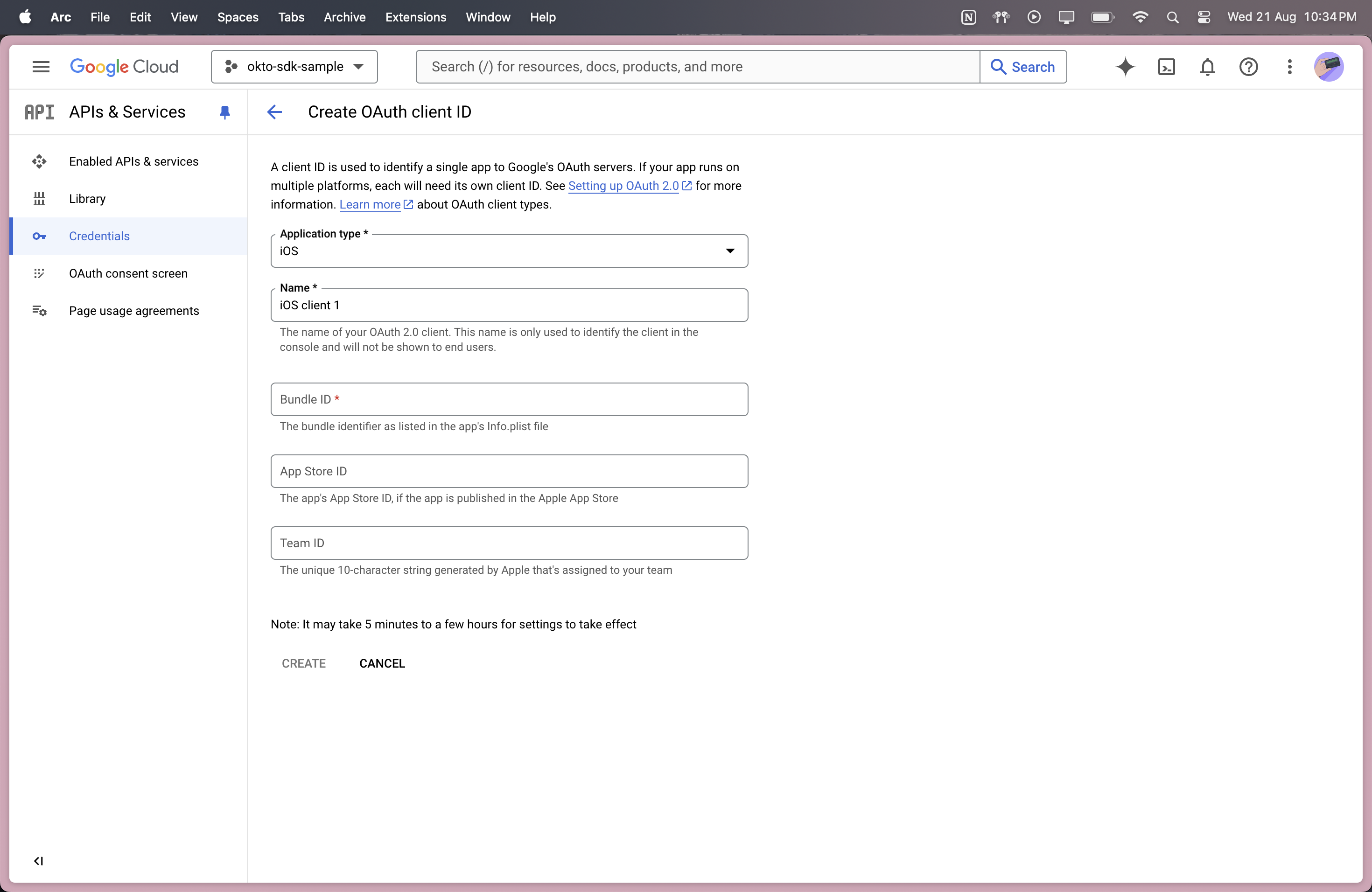 Create Web Client ID
